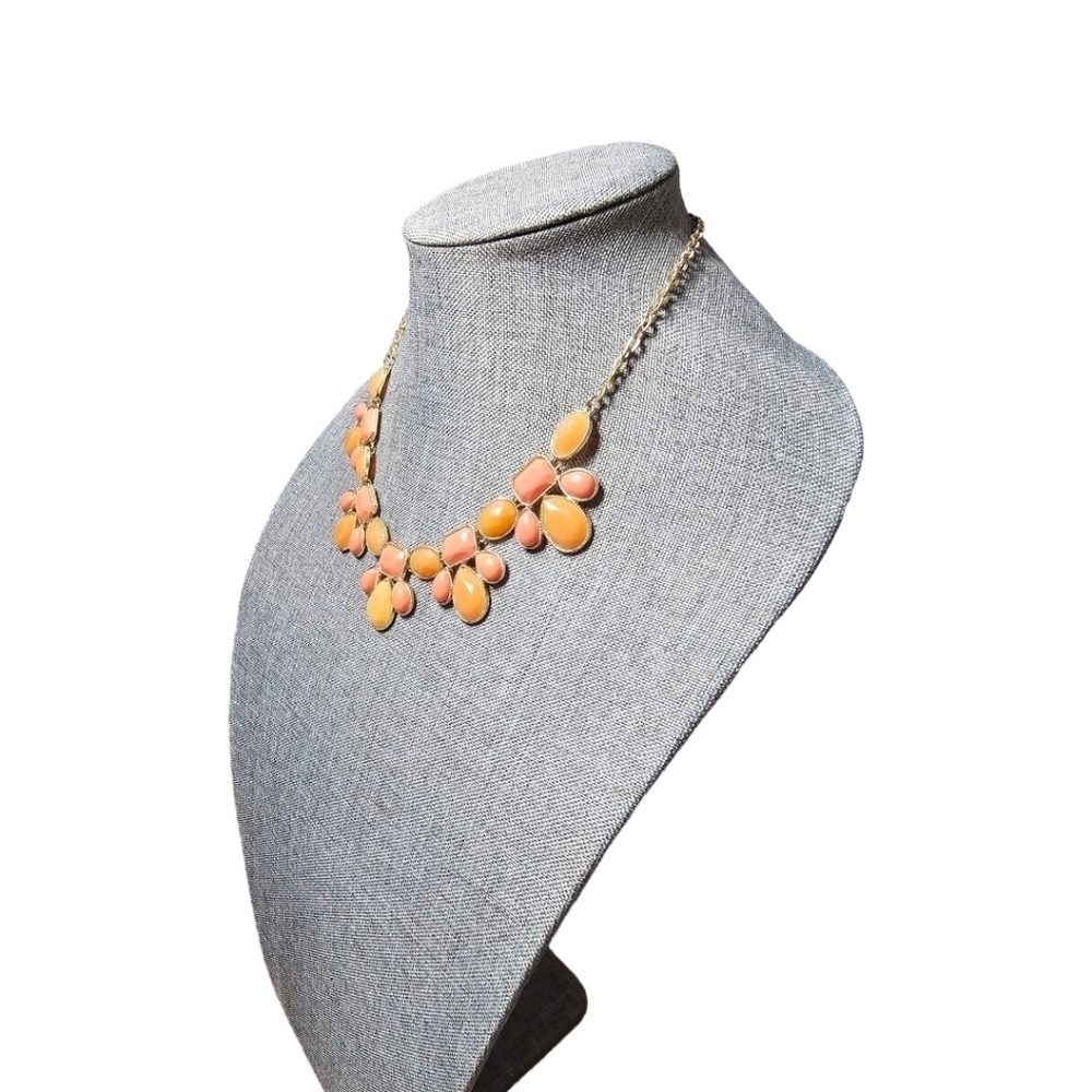 Two-Tone Orange Statement Necklace - image 7